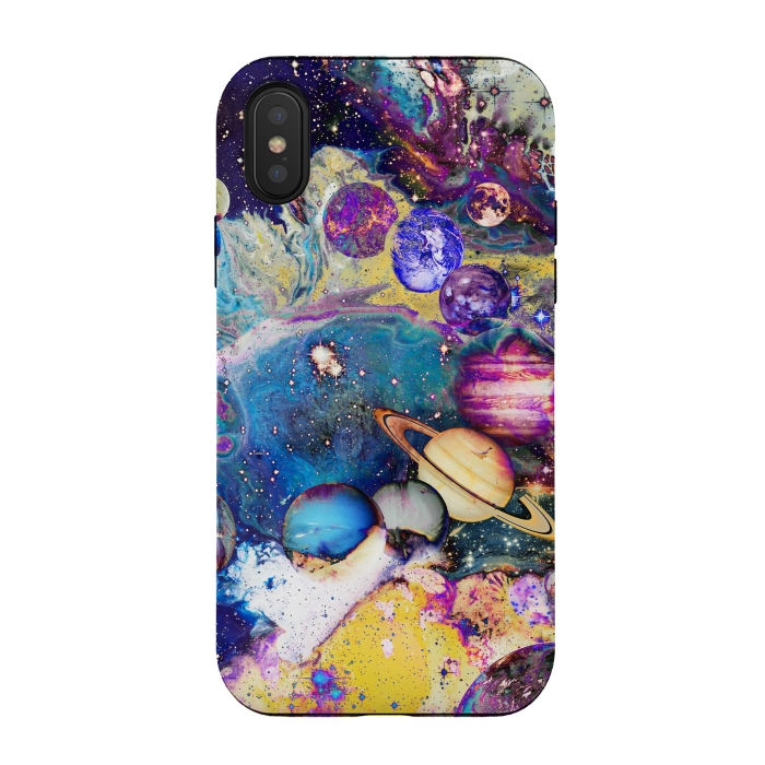 iPhone Xs / X StrongFit Psychedelic Solar System illustration by Oana 