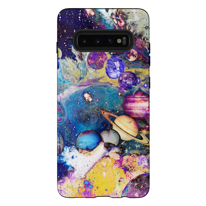 Galaxy S10 plus StrongFit Psychedelic Solar System illustration by Oana 