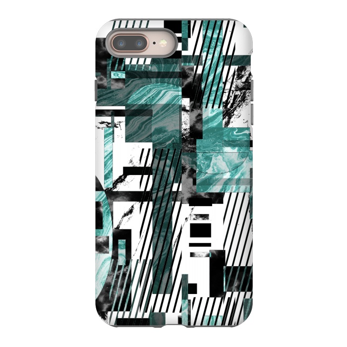 iPhone 7 plus StrongFit Abstract geometric marble tiles composition by Oana 
