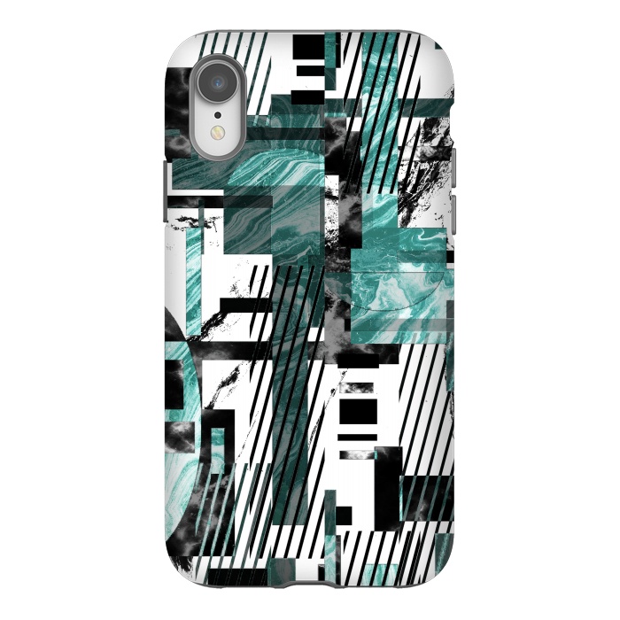iPhone Xr StrongFit Abstract geometric marble tiles composition by Oana 