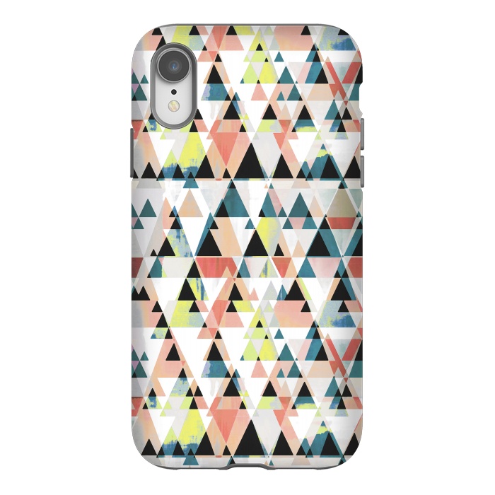 iPhone Xr StrongFit Colorful sprayed triangle pattern by Oana 