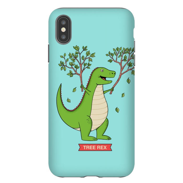 iPhone Xs Max StrongFit Tree Rex Blue Version by Coffee Man