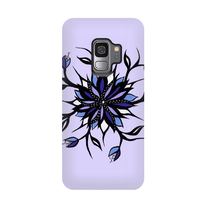 Galaxy S9 StrongFit Gothic Floral Mandala Monsters And Teeth by Boriana Giormova
