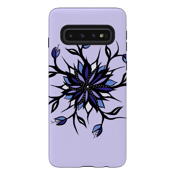 Galaxy S10 StrongFit Gothic Floral Mandala Monsters And Teeth by Boriana Giormova