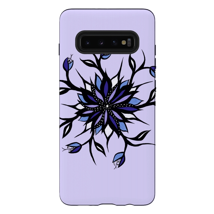 Galaxy S10 plus StrongFit Gothic Floral Mandala Monsters And Teeth by Boriana Giormova
