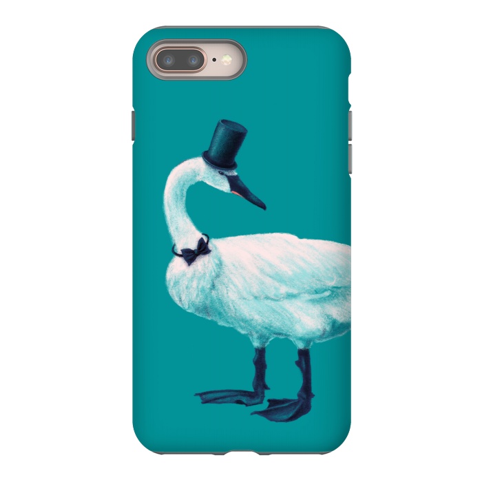 iPhone 7 plus StrongFit Funny Swan Gentleman With Bowtie And Top Hat by Boriana Giormova