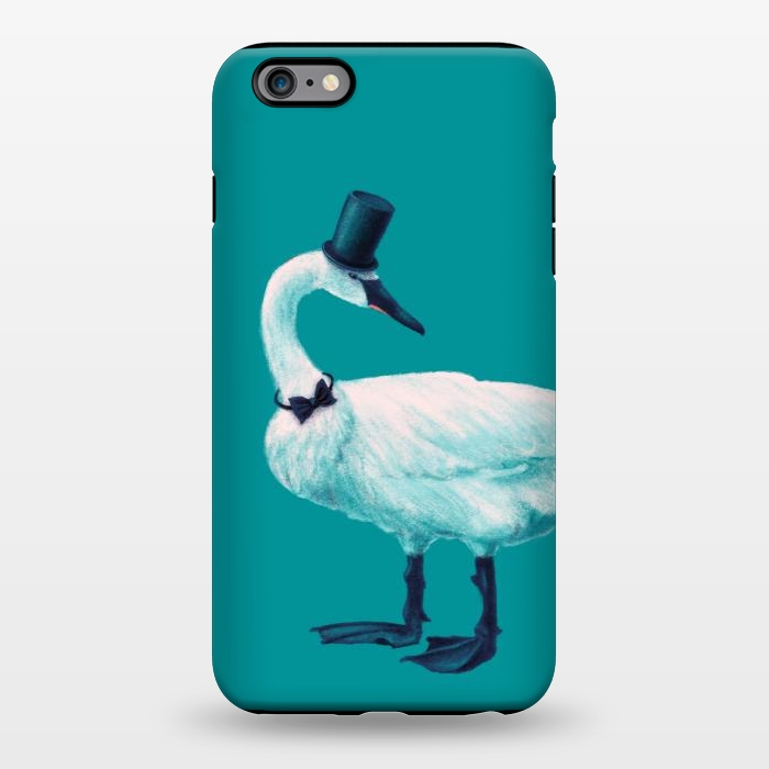 iPhone 6/6s plus StrongFit Funny Swan Gentleman With Bowtie And Top Hat by Boriana Giormova