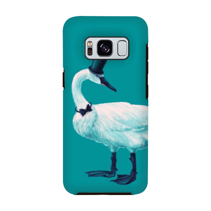Galaxy S8 StrongFit Funny Swan Gentleman With Bowtie And Top Hat by Boriana Giormova