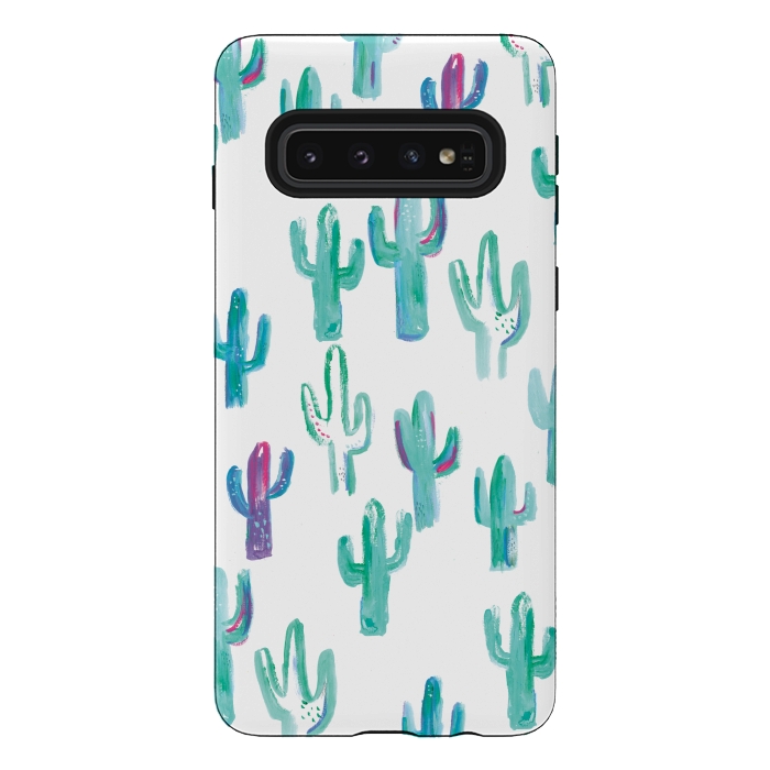 Galaxy S10 StrongFit Mint cacti by lauradidthis
