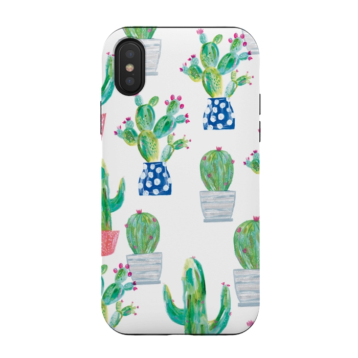 iPhone Xs / X StrongFit Potted cacti repeat by lauradidthis