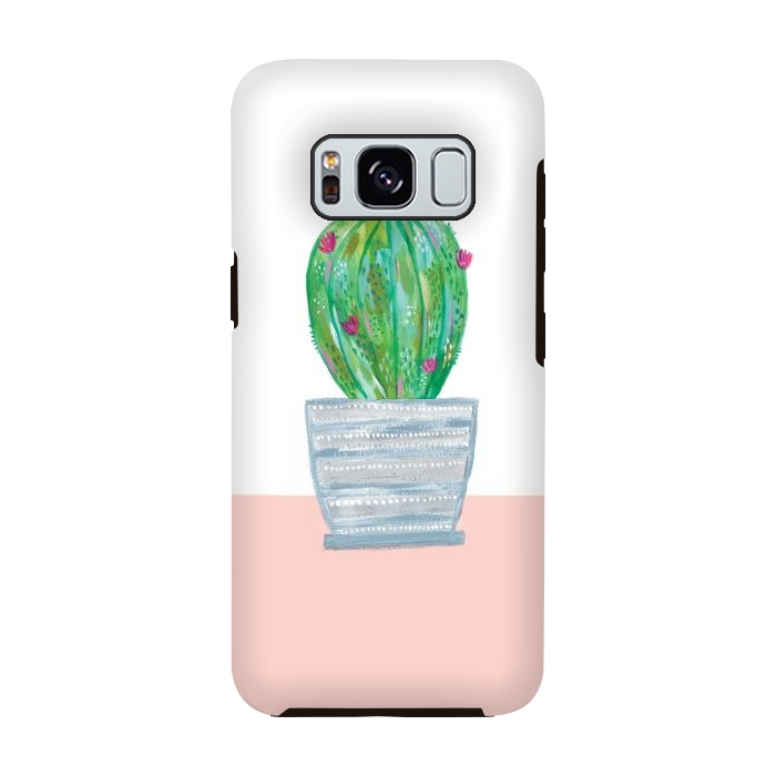 Galaxy S8 StrongFit cactus in grey pot by lauradidthis