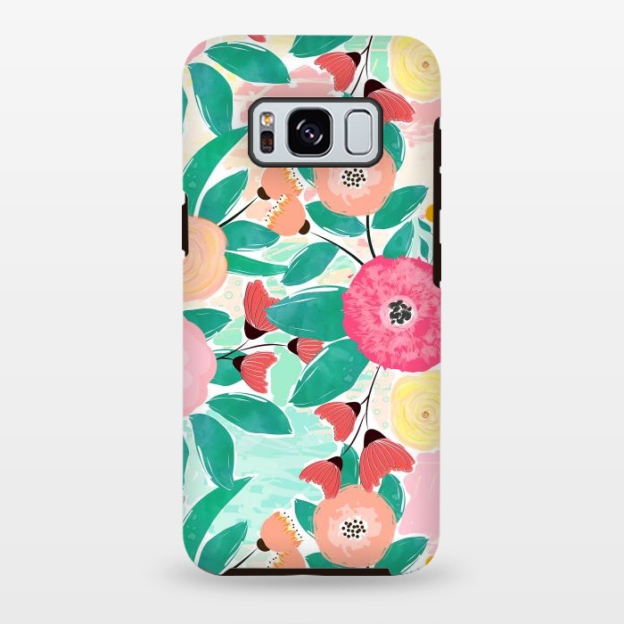 Galaxy S8 plus StrongFit Modern brush paint abstract floral paint by InovArts