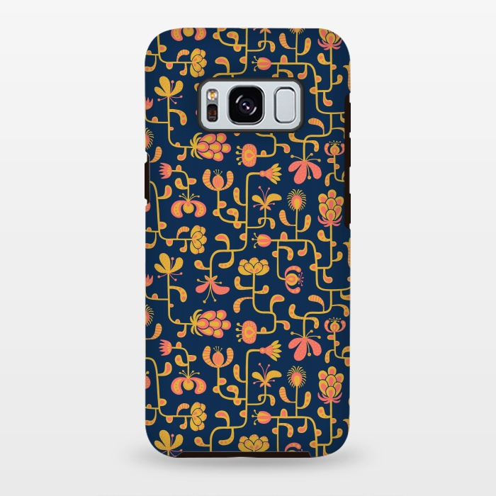 Galaxy S8 plus StrongFit Meandering Flowers by Portia Monberg