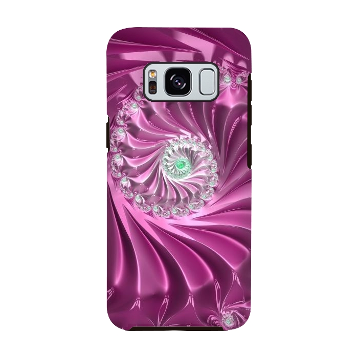 Galaxy S8 StrongFit Fractal Glamour In Pink by Andrea Haase