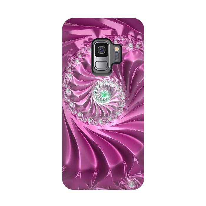 Galaxy S9 StrongFit Fractal Glamour In Pink by Andrea Haase