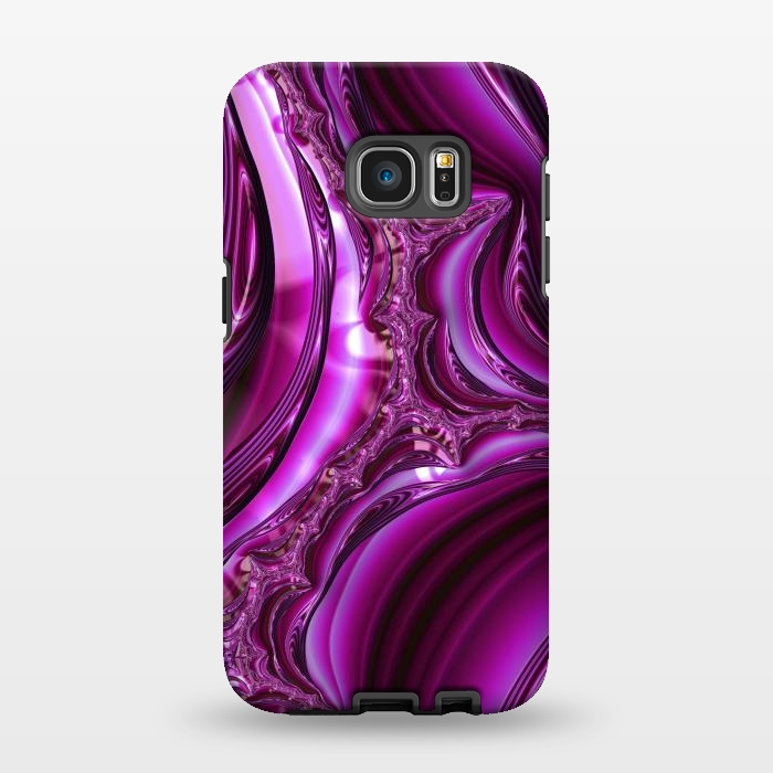 Galaxy S7 EDGE StrongFit Pink Fractal Glamour 2 by Andrea Haase