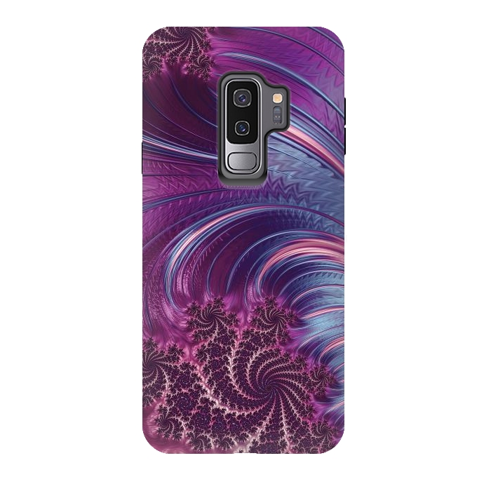 Galaxy S9 plus StrongFit Fantastic Pink Fractal Swirls by Andrea Haase
