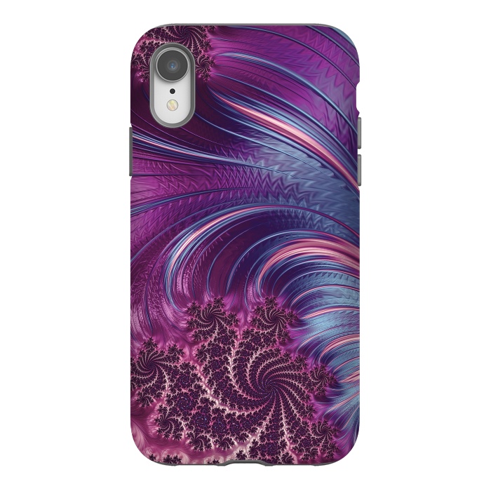 iPhone Xr StrongFit Fantastic Pink Fractal Swirls by Andrea Haase