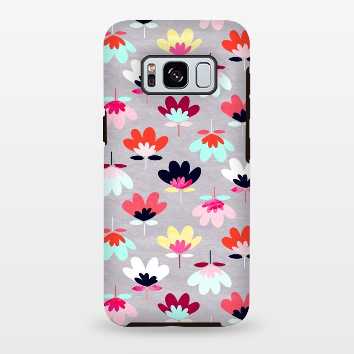 Galaxy S8 plus StrongFit Textured Fan Flowers - Candy Colors  by Tigatiga