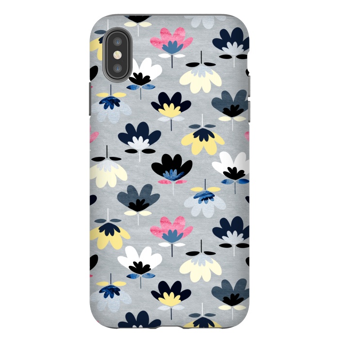 iPhone Xs Max StrongFit Fan Flowers - Cool Colors  by Tigatiga