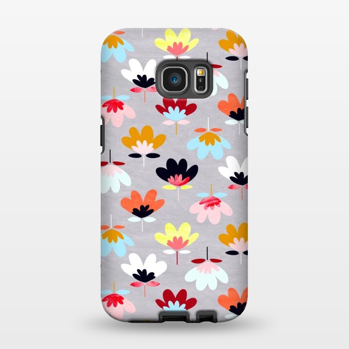 Galaxy S7 EDGE StrongFit Fan Flowers - Warm Colors  by Tigatiga