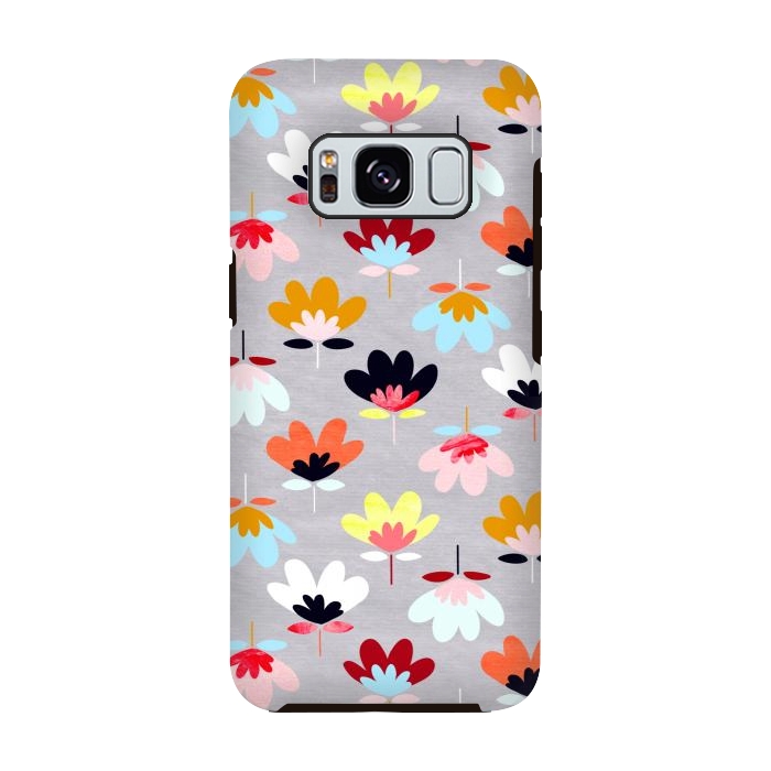 Galaxy S8 StrongFit Fan Flowers - Warm Colors  by Tigatiga