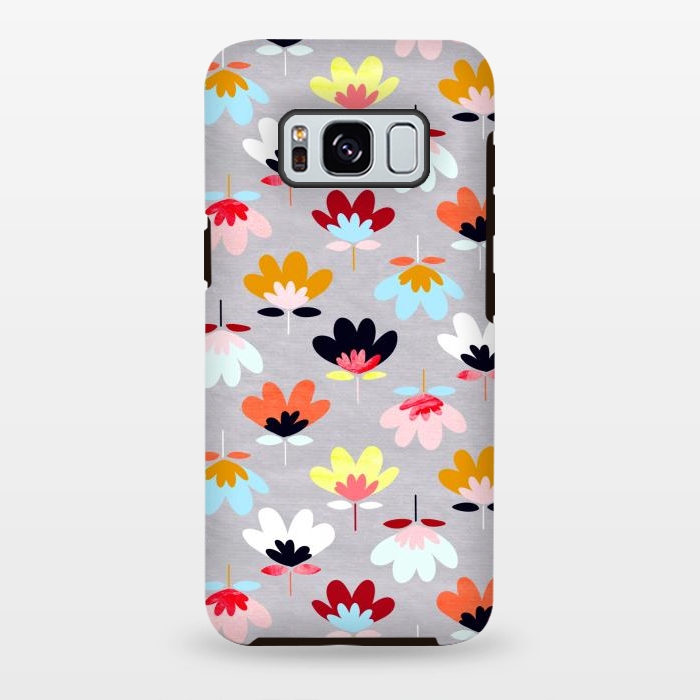 Galaxy S8 plus StrongFit Fan Flowers - Warm Colors  by Tigatiga