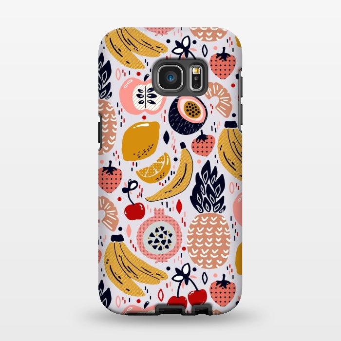 Galaxy S7 EDGE StrongFit Pastel Funky Fruit  by Tigatiga