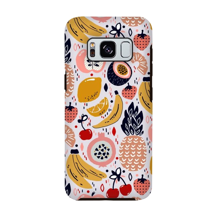 Galaxy S8 StrongFit Pastel Funky Fruit  by Tigatiga