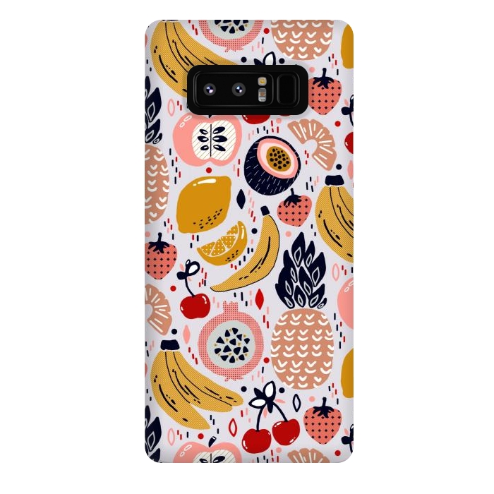 Galaxy Note 8 StrongFit Pastel Funky Fruit  by Tigatiga