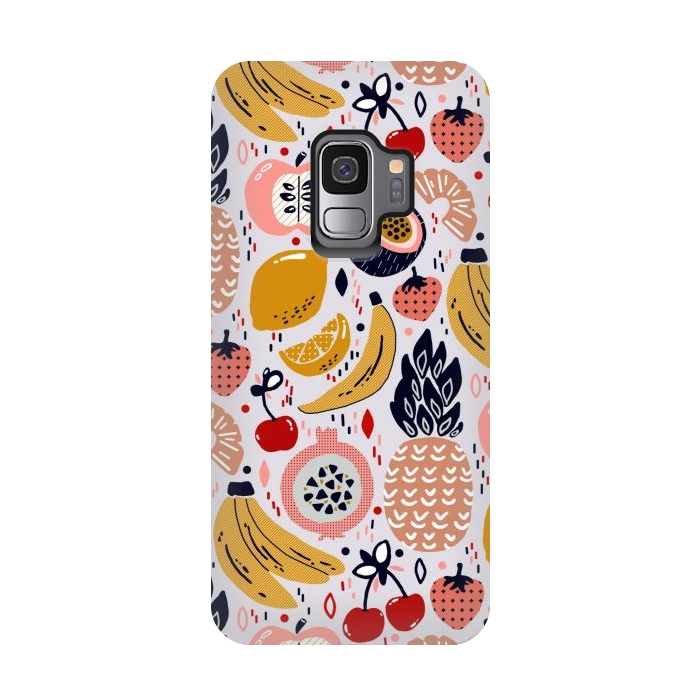 Galaxy S9 StrongFit Pastel Funky Fruit  by Tigatiga