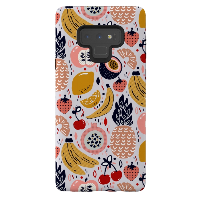 Galaxy Note 9 StrongFit Pastel Funky Fruit  by Tigatiga