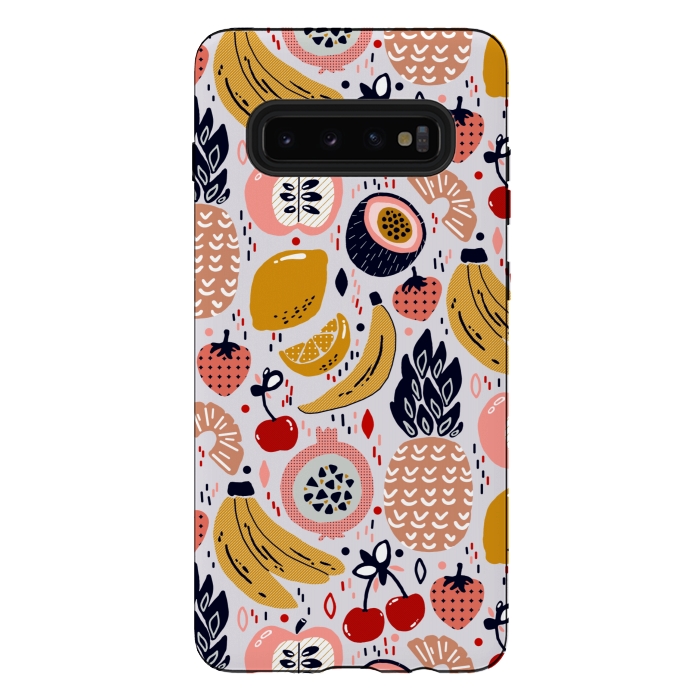 Galaxy S10 plus StrongFit Pastel Funky Fruit  by Tigatiga