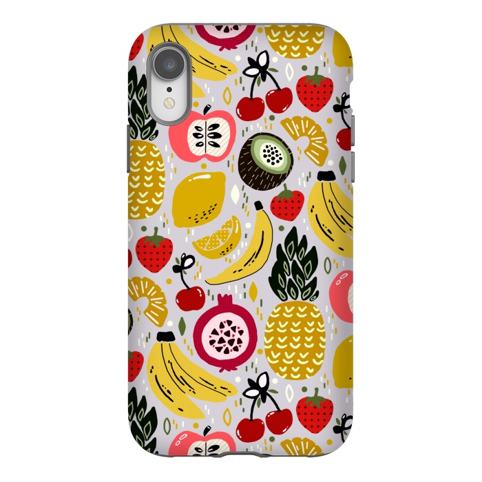 iPhone Xr StrongFit Tropical Fresh Funky Fruit  by Tigatiga