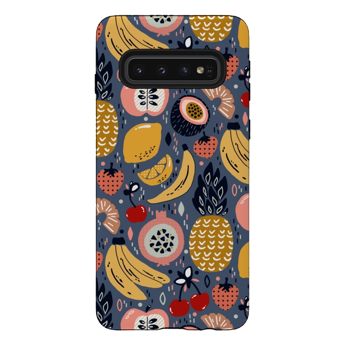 Galaxy S10 StrongFit Winter Funky Fruit  by Tigatiga