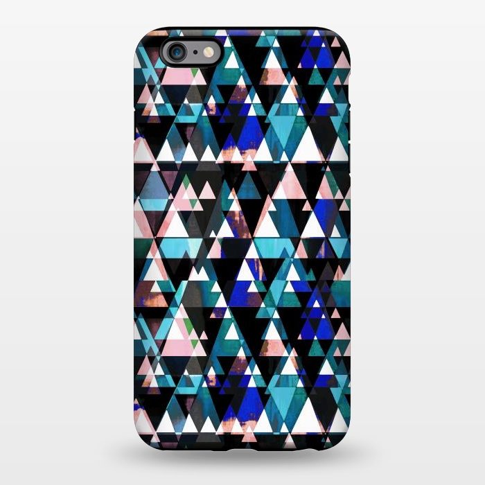 iPhone 6/6s plus StrongFit Turquoise pink triangles graphic pattern by Oana 