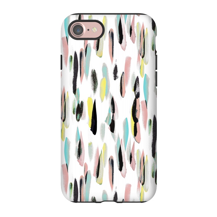 iPhone 7 StrongFit Colorful brushed watercolor playful pattern by Oana 