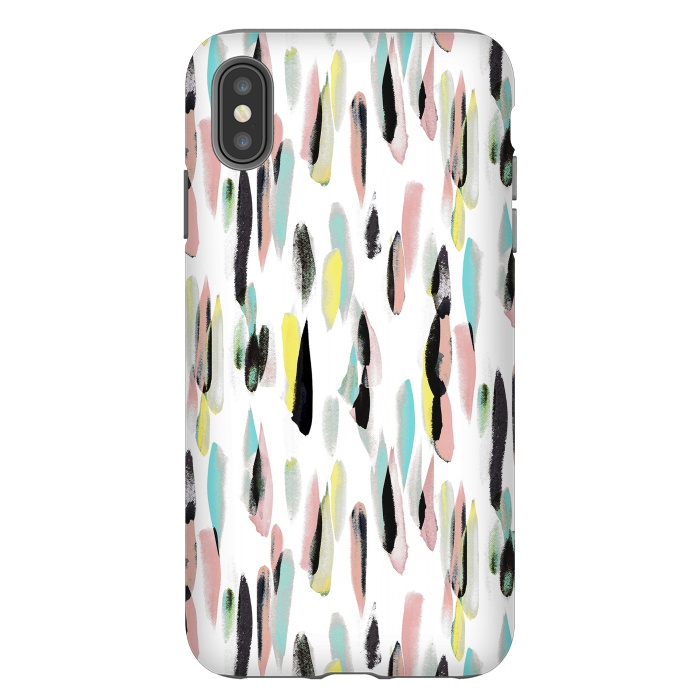 iPhone Xs Max StrongFit Colorful brushed watercolor playful pattern by Oana 