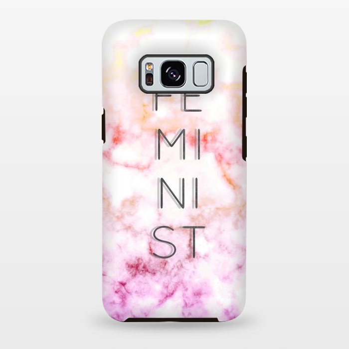 Galaxy S8 plus StrongFit Feminist - minimal typography on gradient marble by Oana 