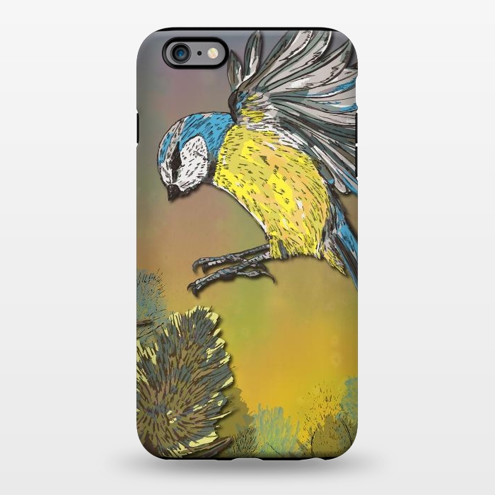 iPhone 6/6s plus StrongFit Blue Tit and Teasels by Lotti Brown