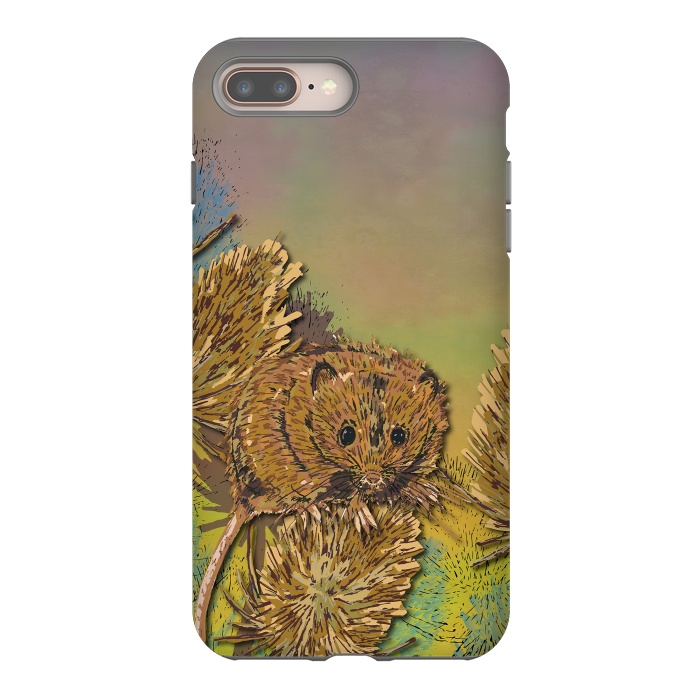 iPhone 7 plus StrongFit Harvest Mouse and Teasels by Lotti Brown