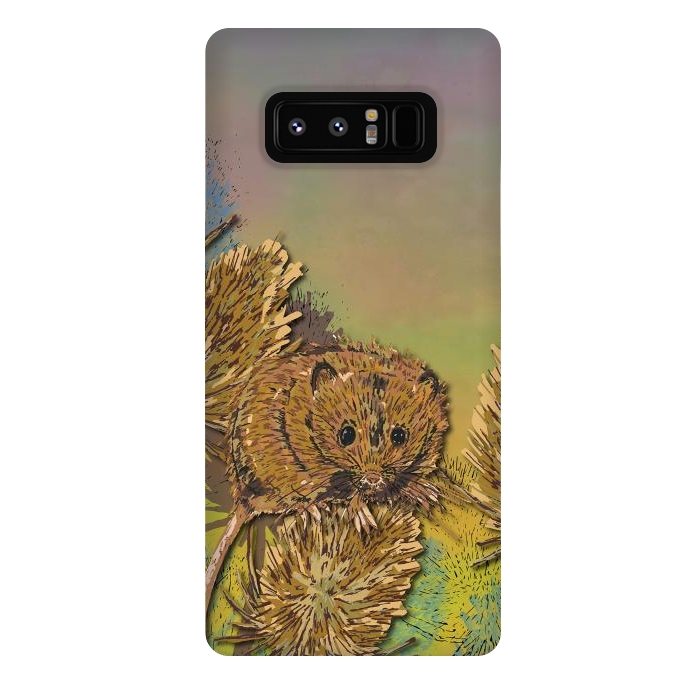 Galaxy Note 8 StrongFit Harvest Mouse and Teasels by Lotti Brown