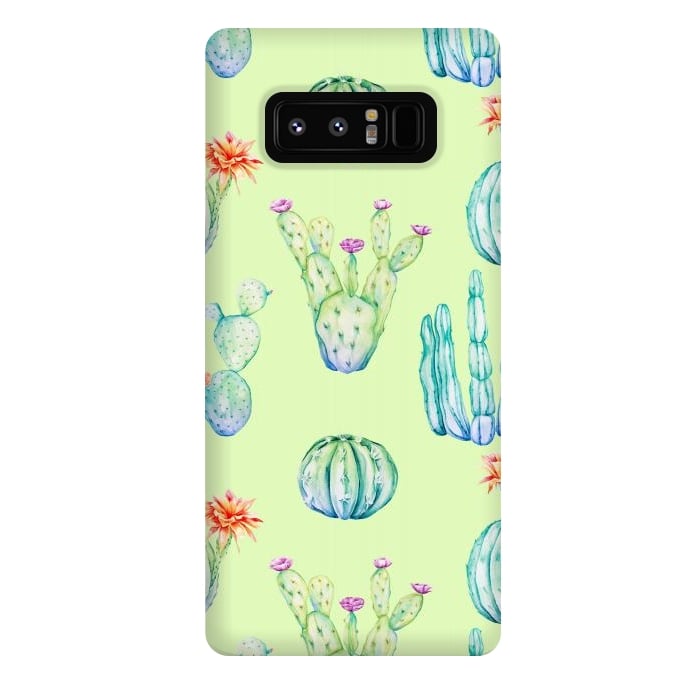 Galaxy Note 8 StrongFit Cactus Pattern Green Background 3 by Alemi