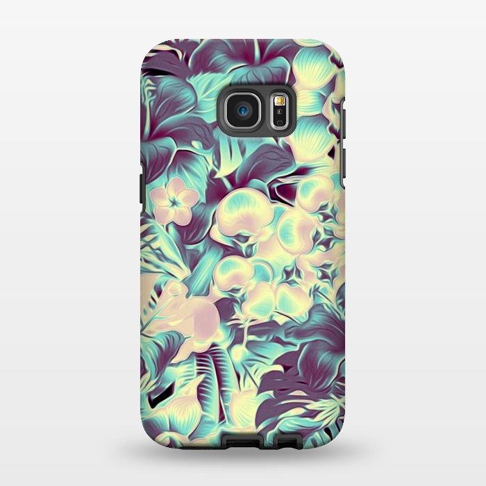 Galaxy S7 EDGE StrongFit Tropical Leaves at Night by Alemi