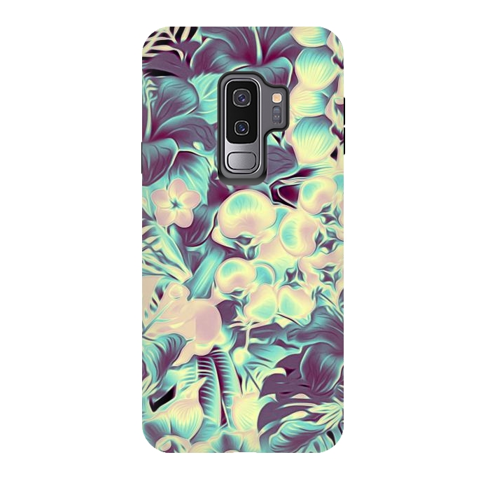 Galaxy S9 plus StrongFit Tropical Leaves at Night by Alemi