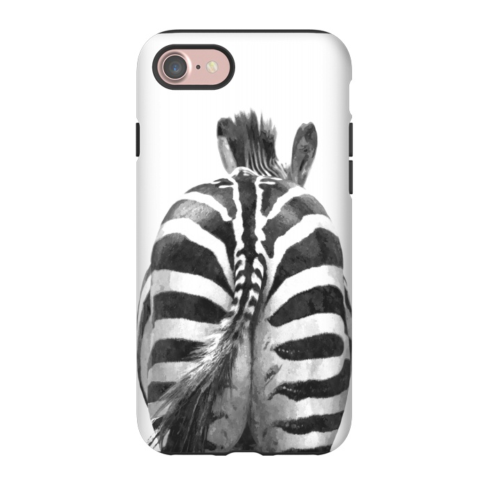 iPhone 7 StrongFit Black and White Zebra Tail by Alemi