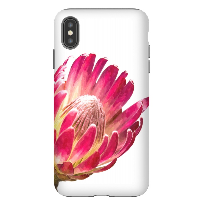 iPhone Xs Max StrongFit Pink Protea Minimal Flower by Alemi