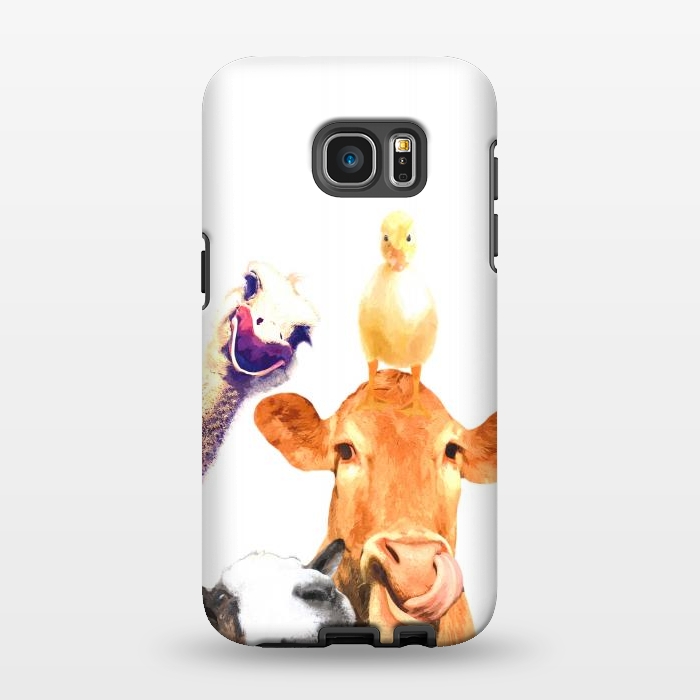 Galaxy S7 EDGE StrongFit Funny Farm Animals Portrait by Alemi