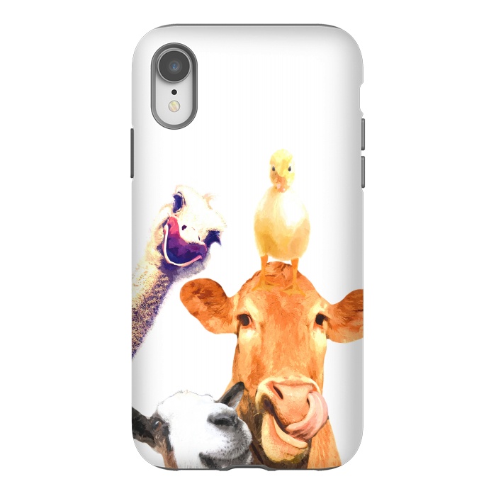 iPhone Xr StrongFit Funny Farm Animals Portrait by Alemi