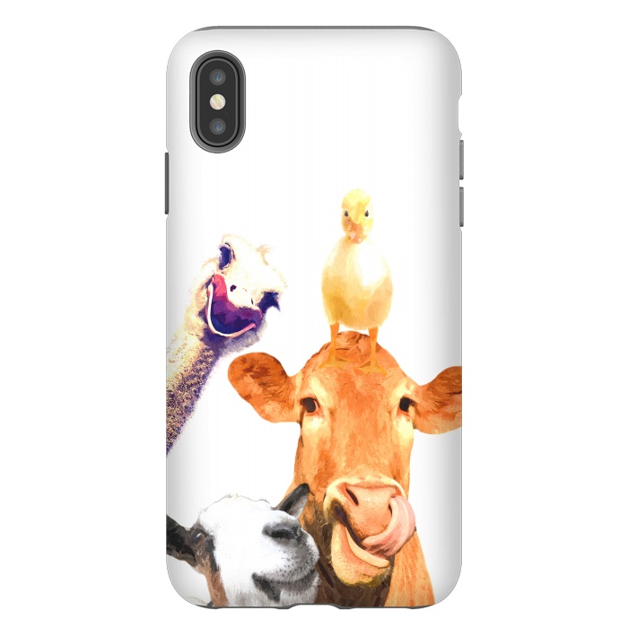 iPhone Xs Max StrongFit Funny Farm Animals Portrait by Alemi